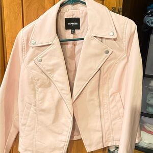 Express Women's Light Pink Leather Jacket